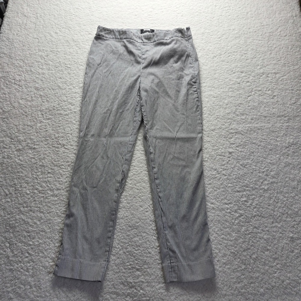 Talbots Chatham‎ Ankle Pants Womens 6P White Striped Twill Slim Stretch Pockets